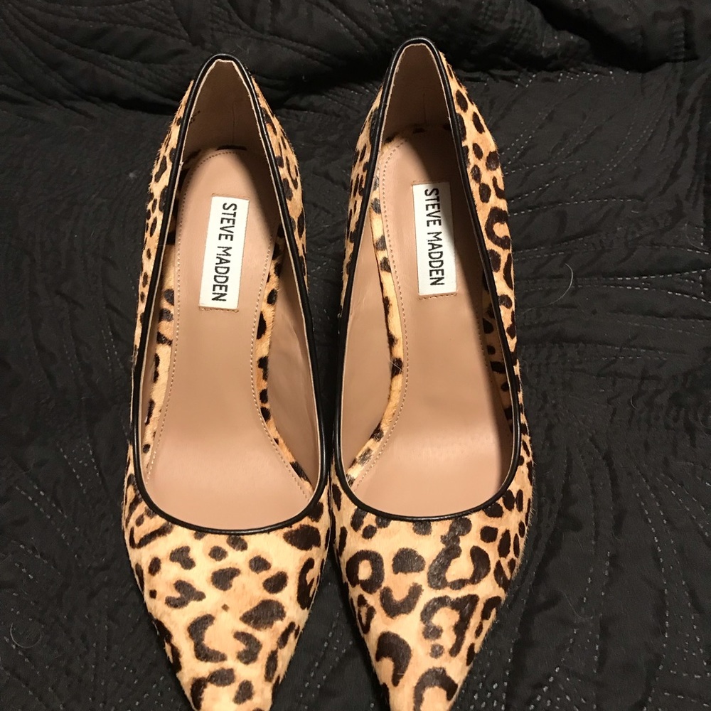 Steve Madden Zyler Leopard block heels.